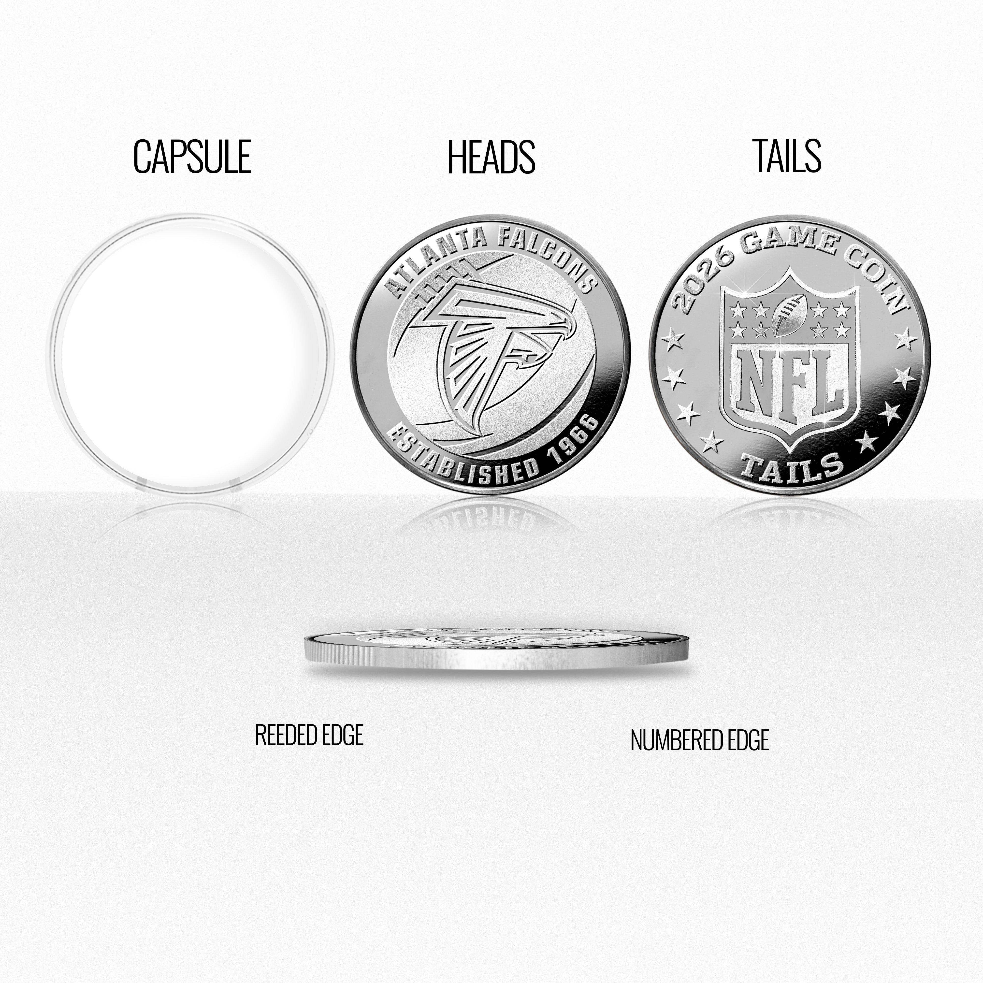 Atlanta Falcons 2026 Silver Plated Game Flip Coin