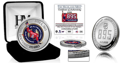Alex Ovechkin NHL 895 Goals Record Silver Coin