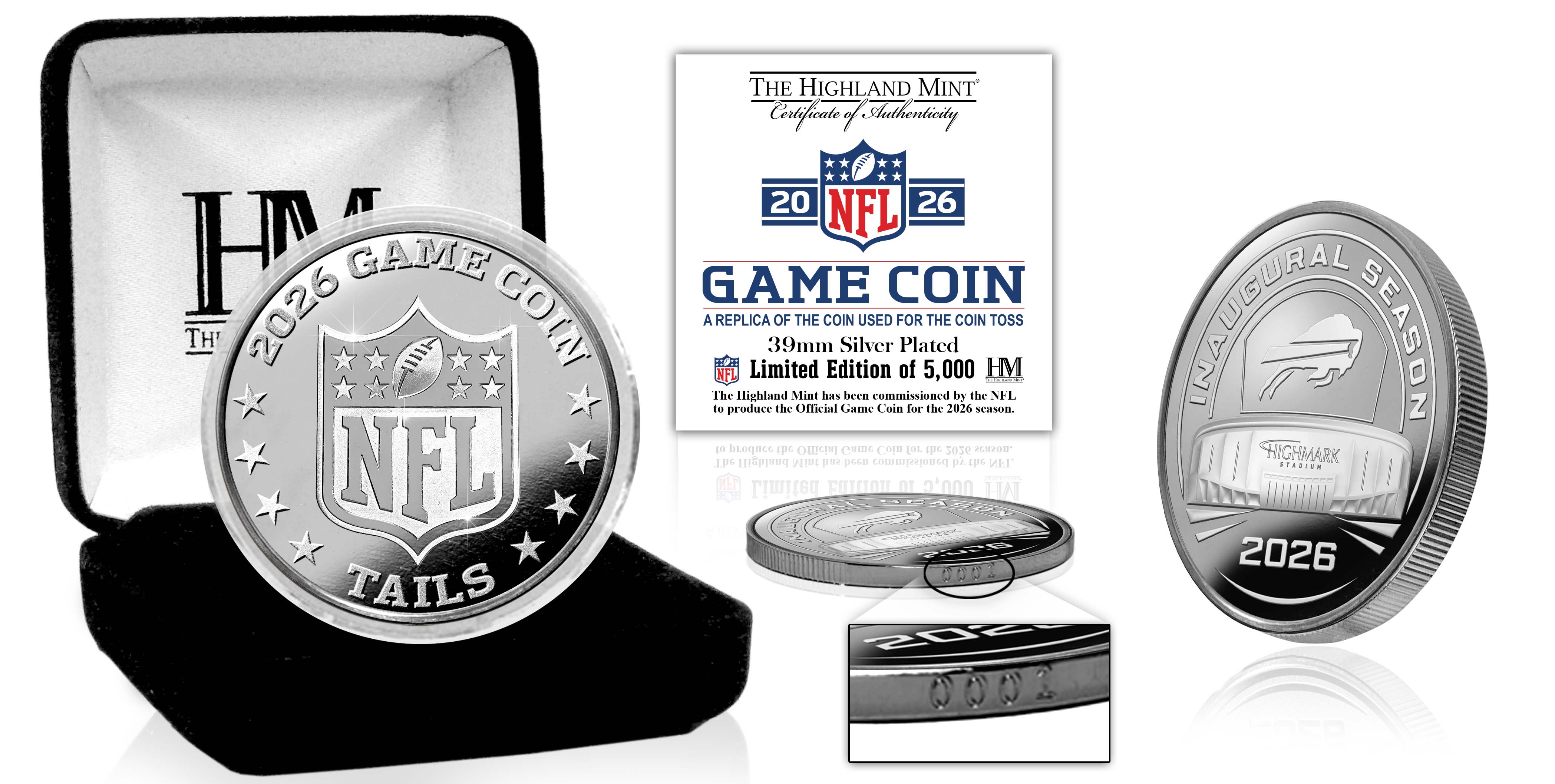 Buffalo Bills 2026 Silver Plated Game Flip Coin – The Highland Mint