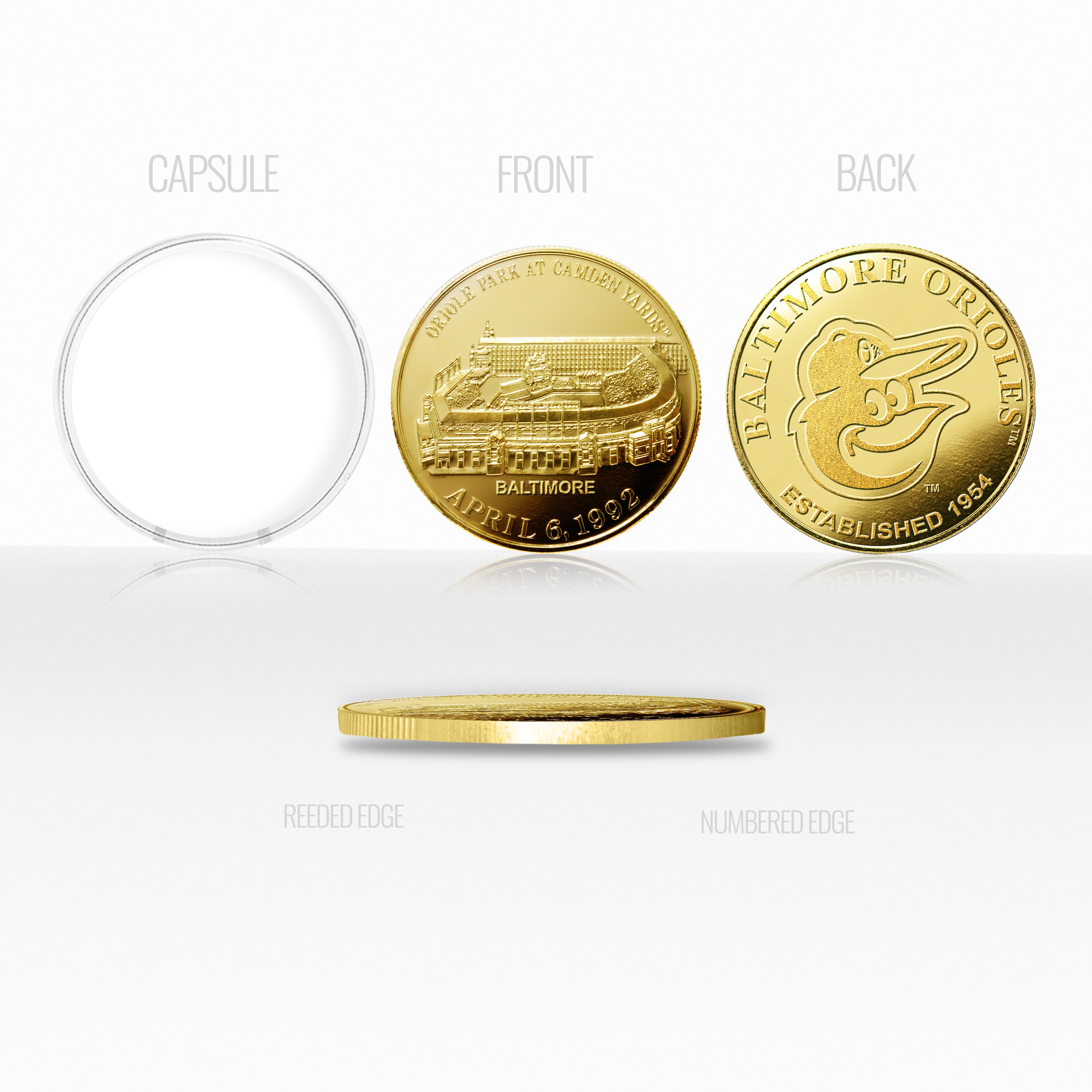 Baltimore Orioles Stadium Gold Mint Coin