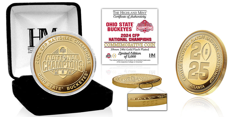 Ohio State Buckeyes 2025 CFP National Champions Gold Coin - Coins