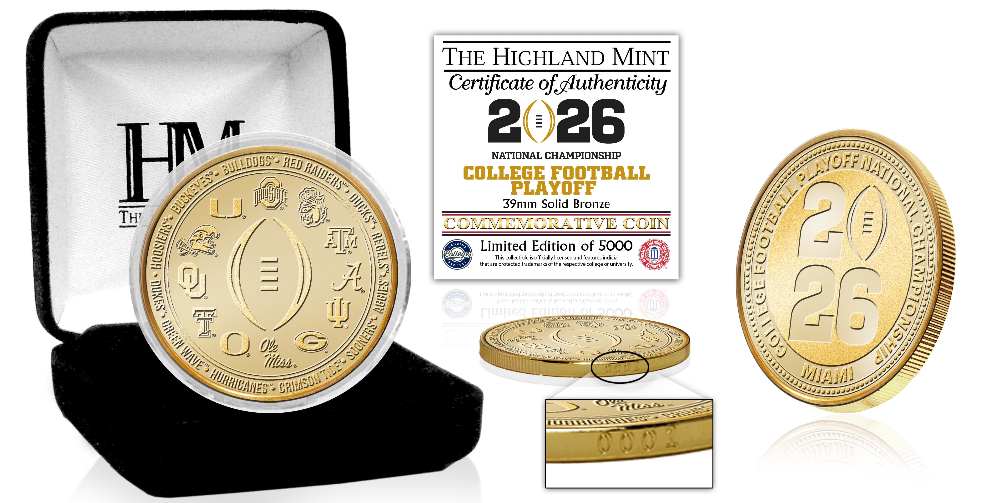 2025-26 12 Team College Football Playoffs Bronze Coin
