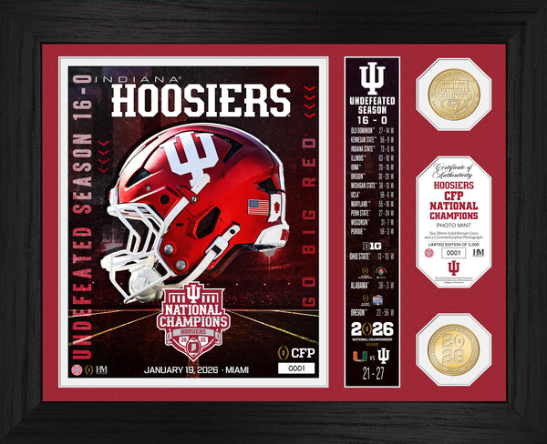 Indiana University 2025-26 CFP National Champions Team Force Bronze 2-Coin Photo Mint