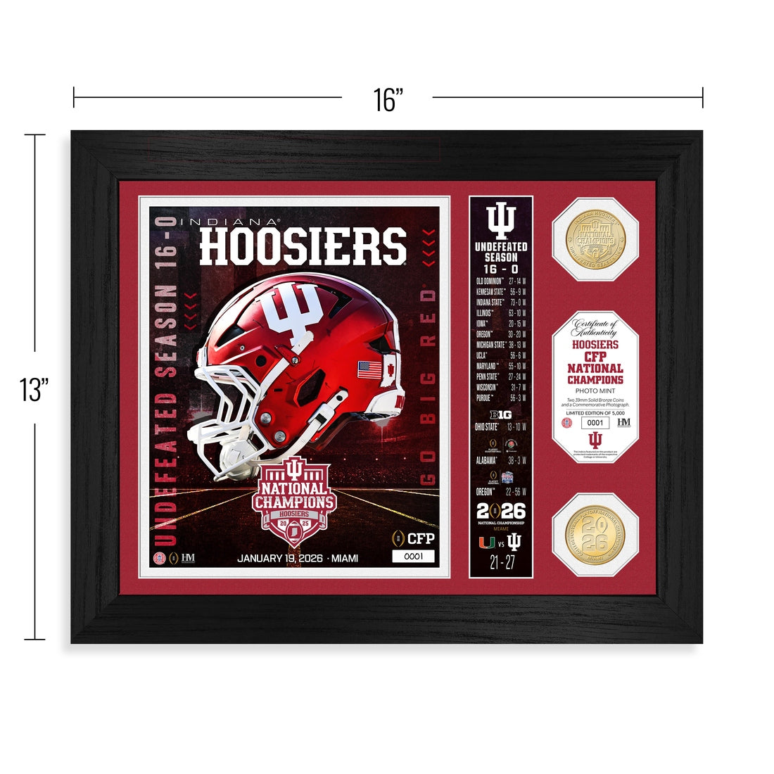 Indiana University 2025-26 CFP National Champions Team Force Bronze 2-Coin Photo Mint