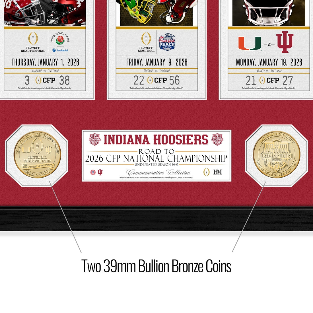 Indiana University 2025-26 CFP National Champions Road to the Championship Bronze Coin Photo Mint