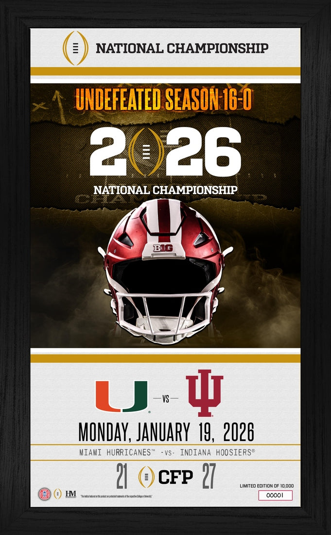 Indiana University 2025-26 CFP National Champions Game Day Frame