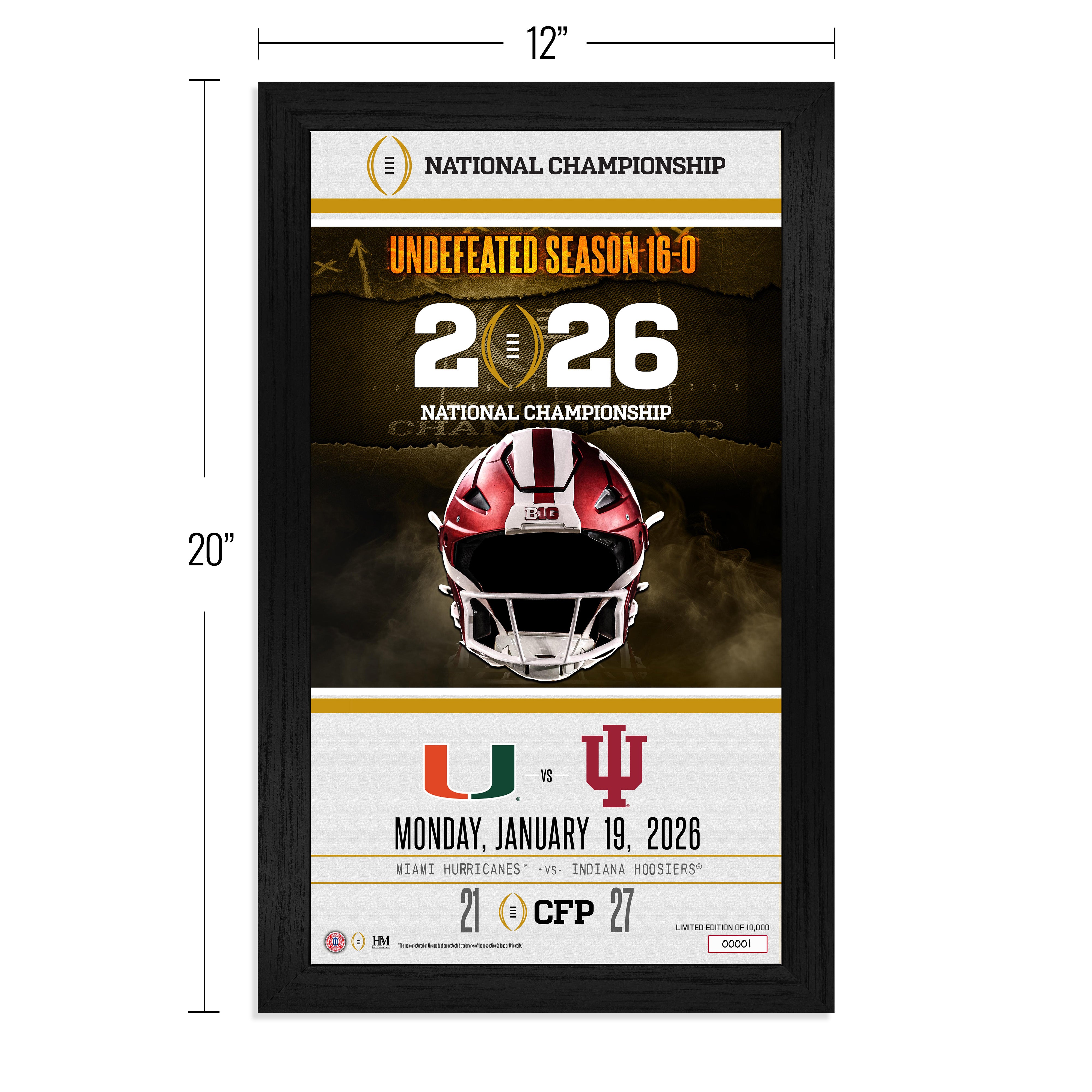 Indiana University 2025-26 CFP National Champions Game Day Frame – The Highland Mint Indiana University 2025-26 CFP National Champions Game Day Frame – The Highland Mint