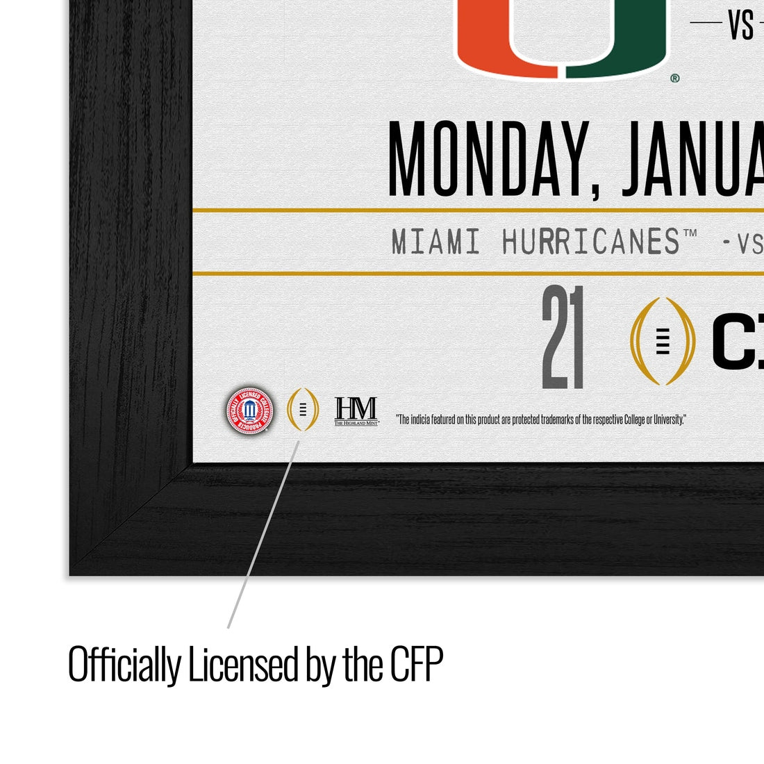 Indiana University 2025-26 CFP National Champions Game Day Frame