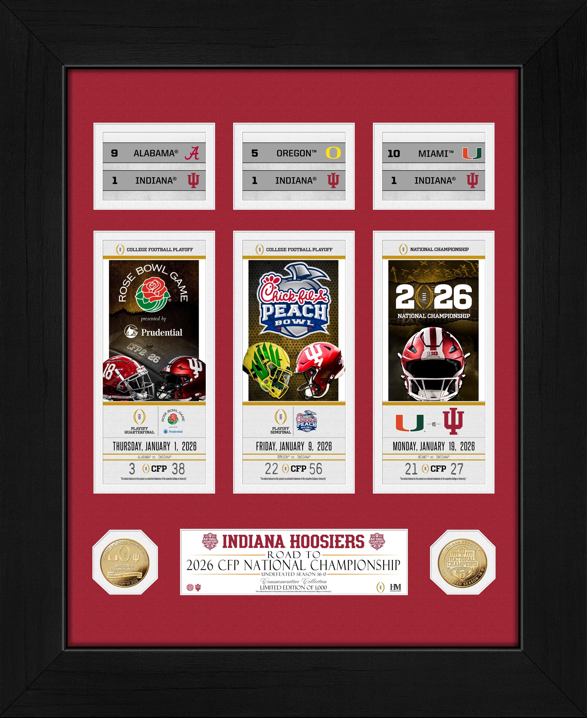 Indiana University 2025-26 CFP National Champions Deluxe Road to the Championship Gold Coin Photo Mint