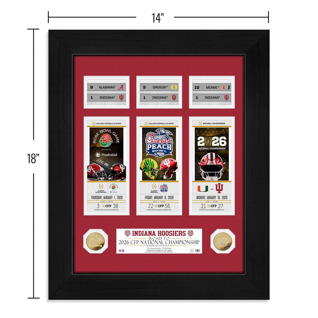 Indiana University 2025-26 CFP National Champions Deluxe Road to the Championship Gold Coin Photo Mint