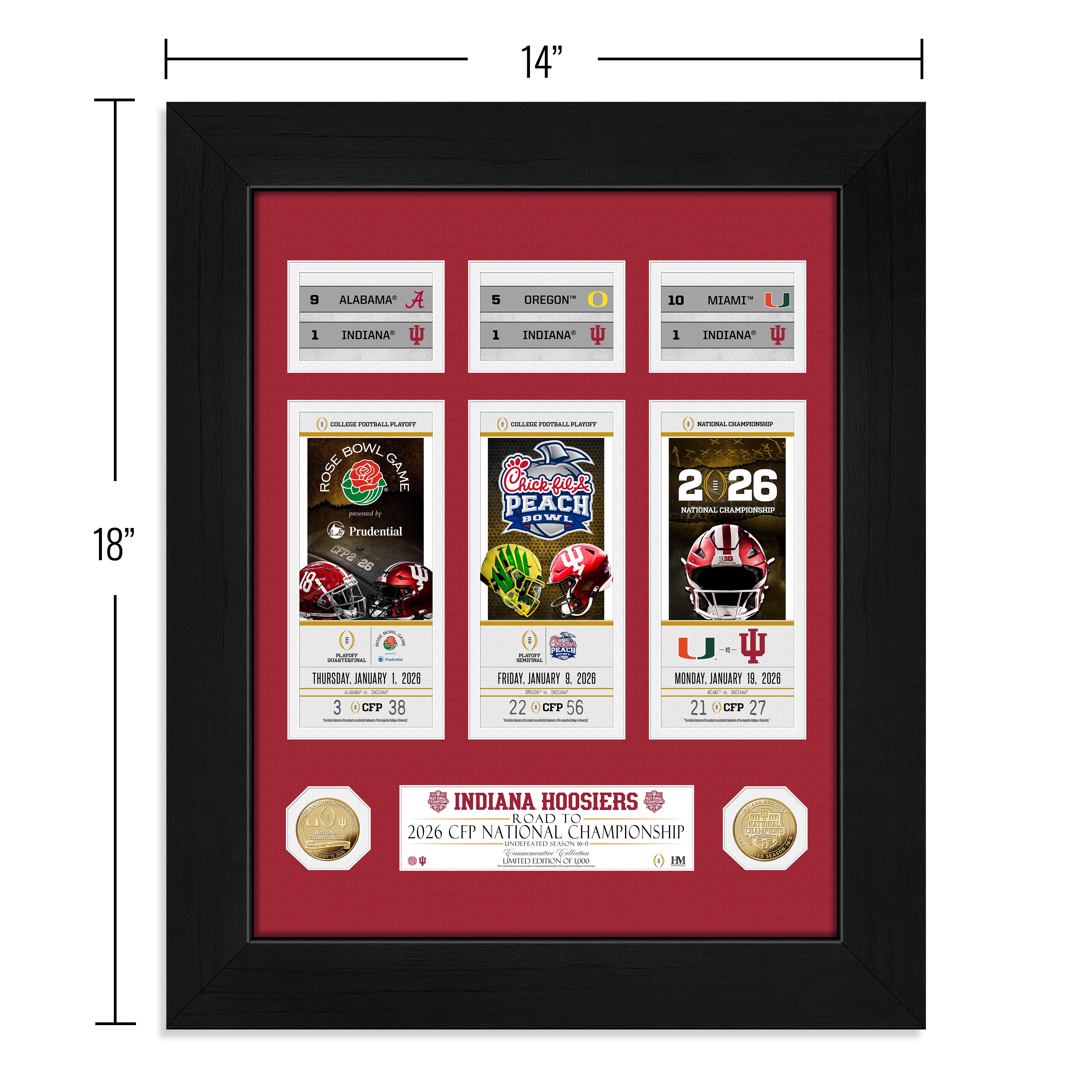 Indiana University 2025-26 CFP National Champions Deluxe Road to the Championship Gold Coin Photo Mint