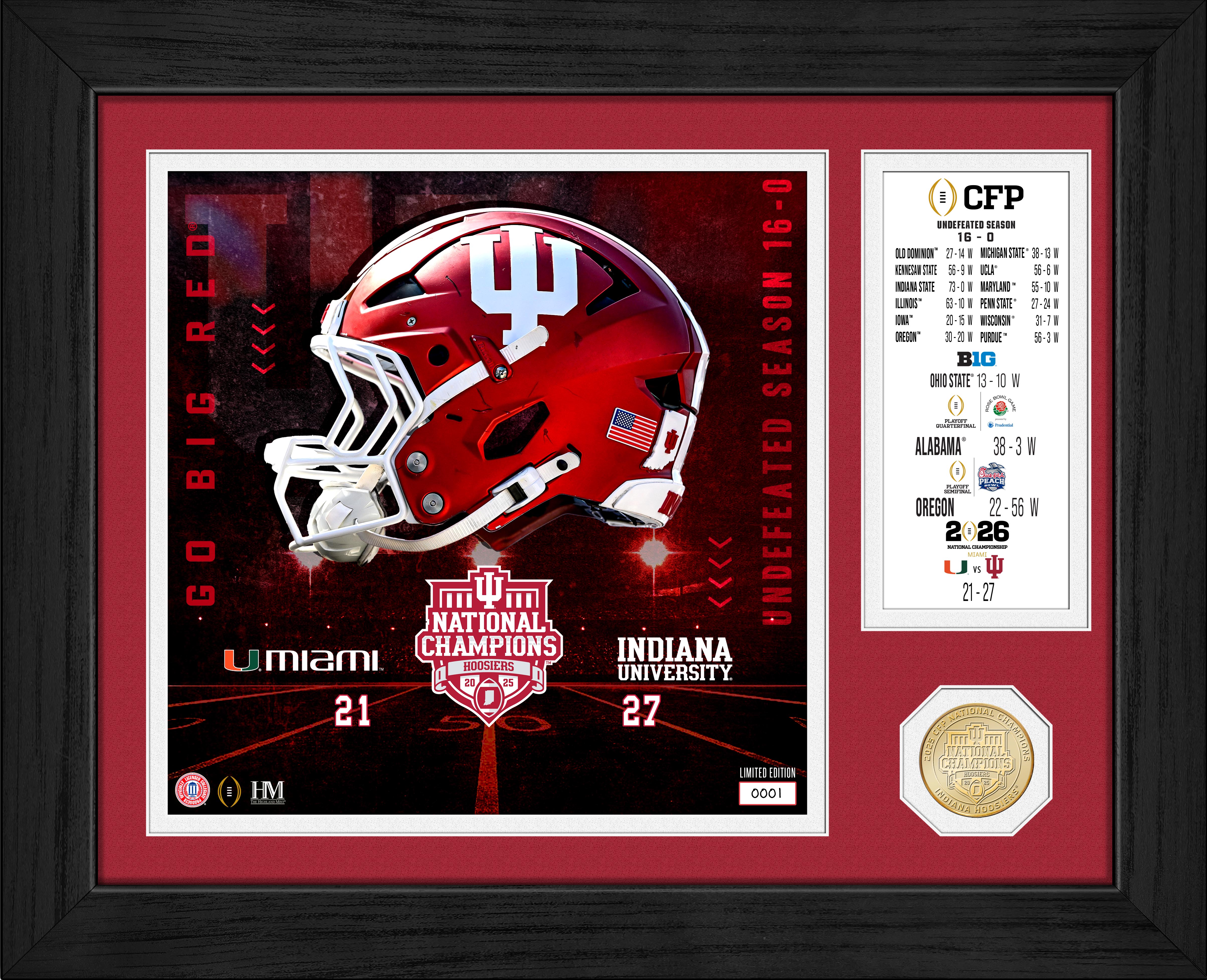 Indiana University 2025-26 CFP National Champions Team Force Bronze Coin Photo Mint