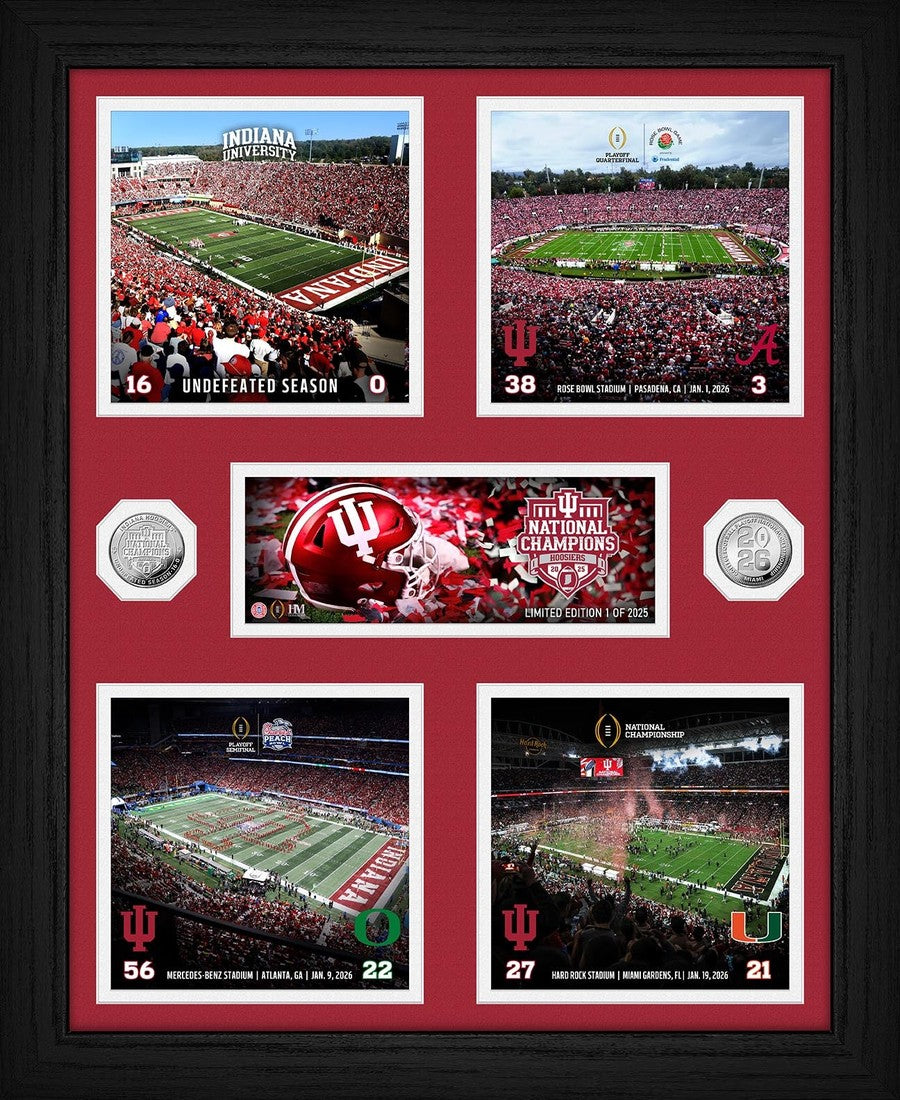 Indiana University 2025-26 CFP National Champions Memorable Moments - Framed