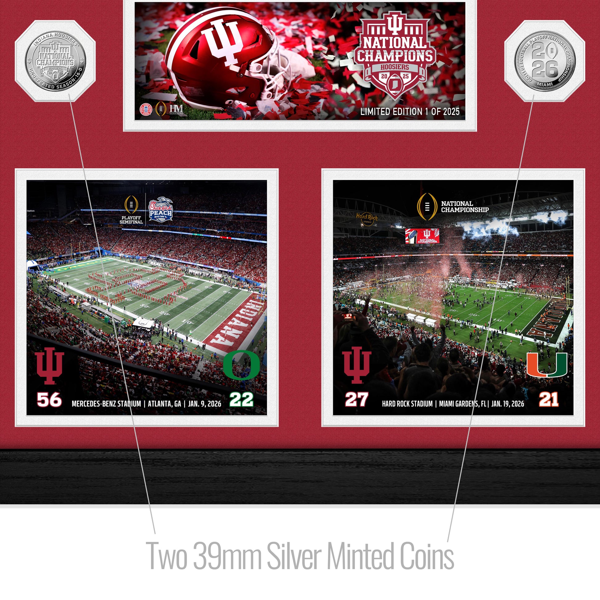 Indiana University 2025-26 CFP National Champions Memorable Moments - Sports Fan Accessories Framed Made in USA 2026