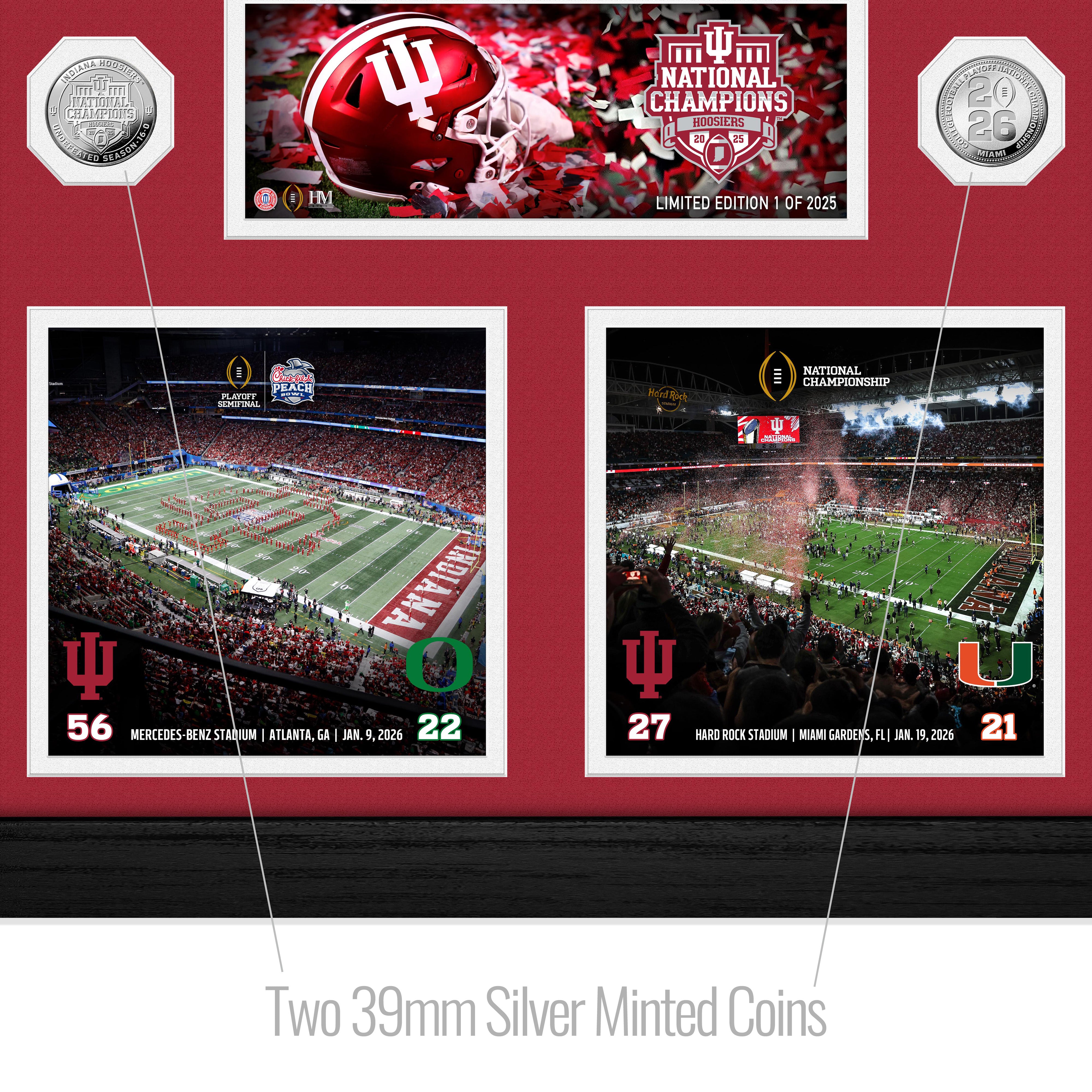 Indiana University 2025-26 CFP National Champions Memorable Moments - Sports Fan Accessories Framed Made in USA 2026