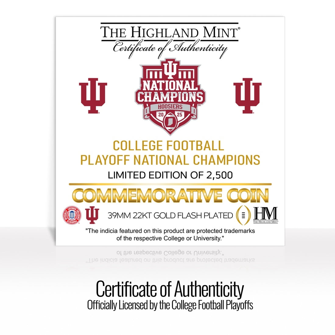Indiana University 2025-26 CFP National Champions Gold Plated Coin
