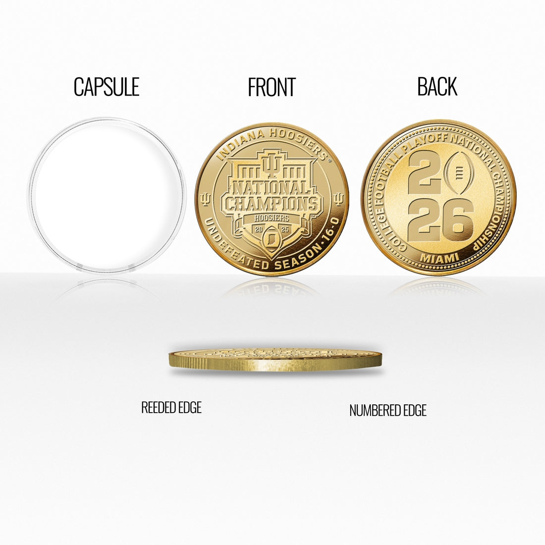 Indiana University 2025-26 CFP National Champions Gold Plated Coin