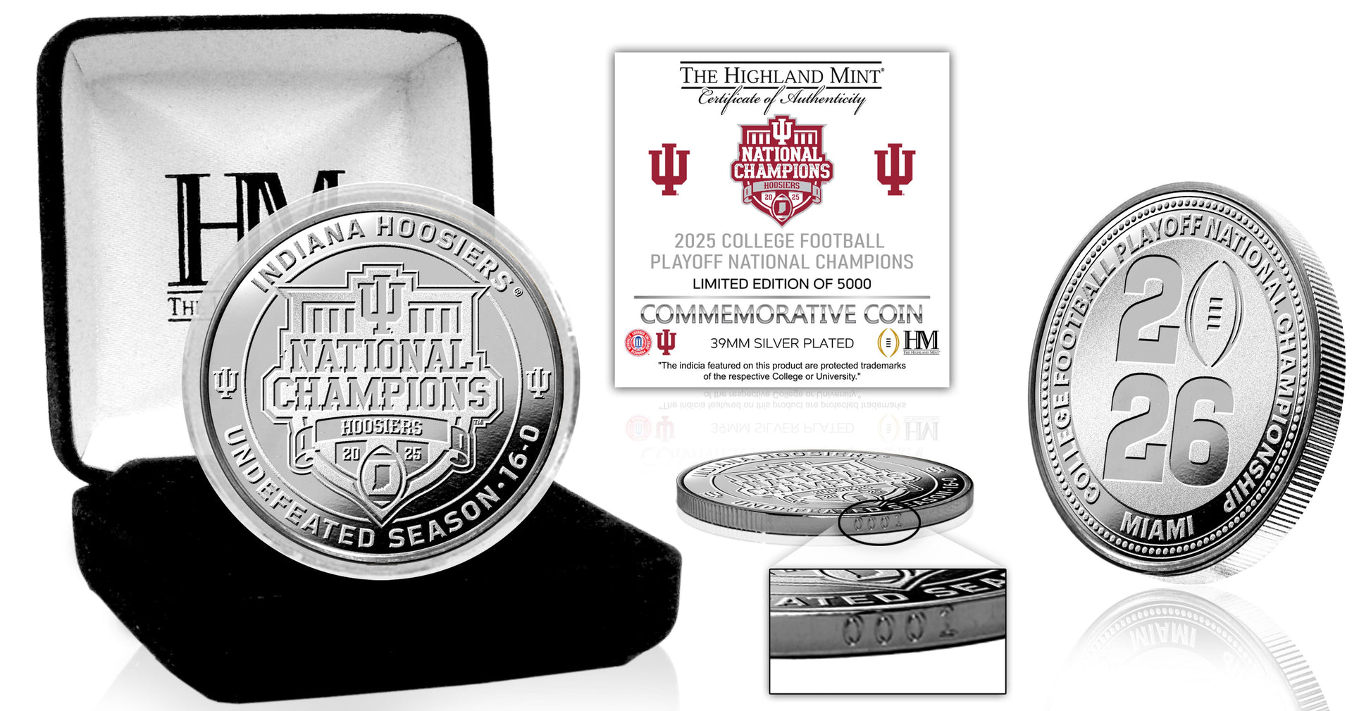 Indiana University 2025-26 CFP National Champions Silver Plated Coin