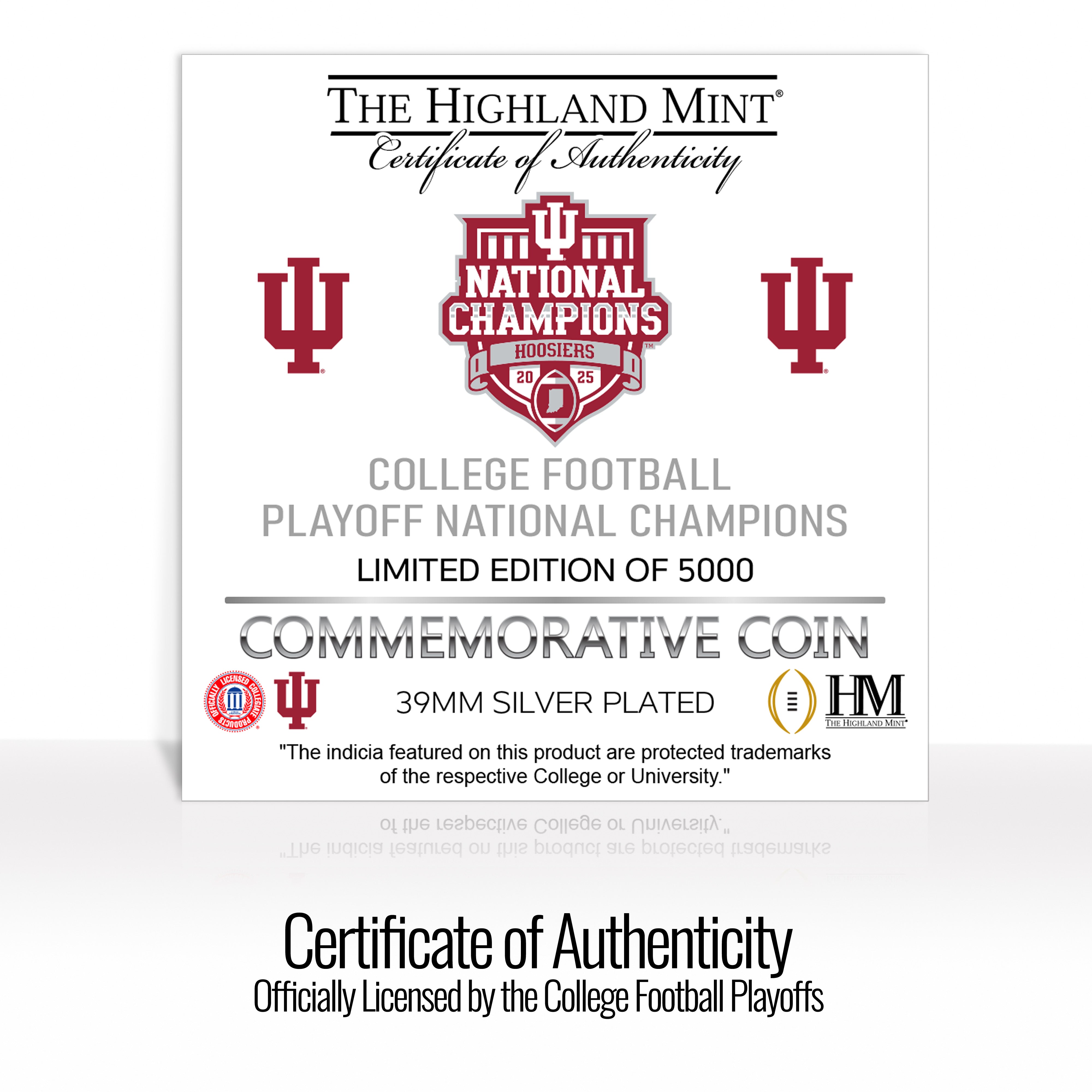 Indiana University 2025-26 CFP National Champions Silver Plated Coin