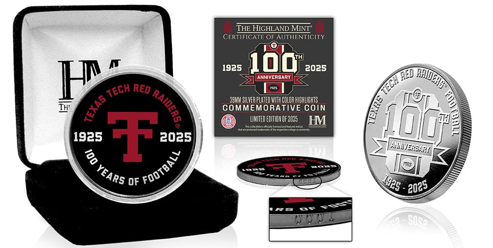 Texas Tech Red Raiders Football 100th Anniversary Silver Flip Coin