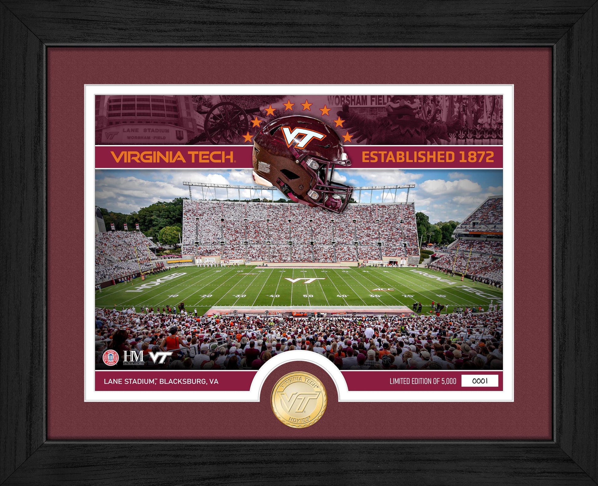 Virginia Tech Stadium Bronze Coin Photo Mint