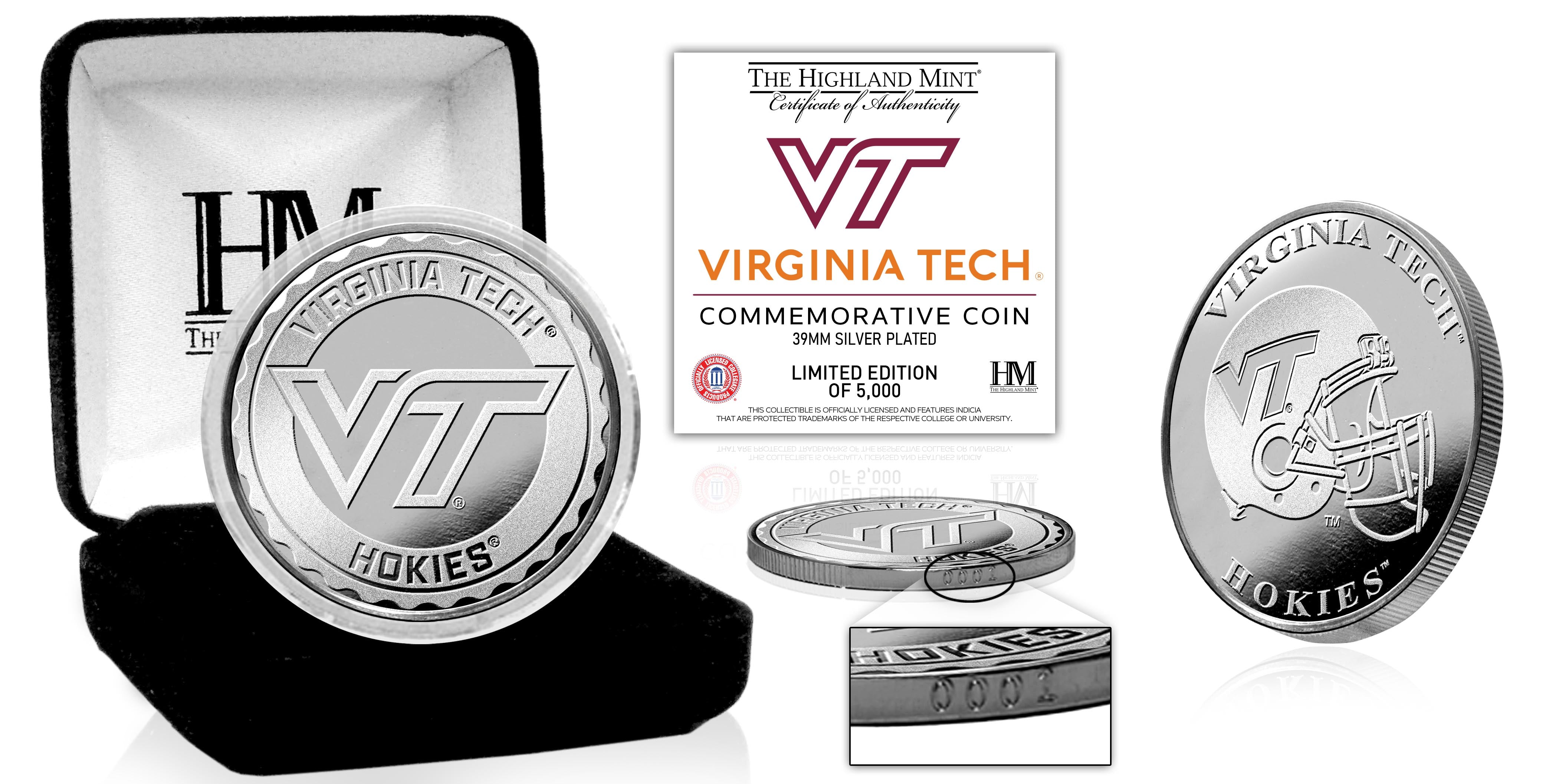 Virginia Tech Silver Plated Coin
