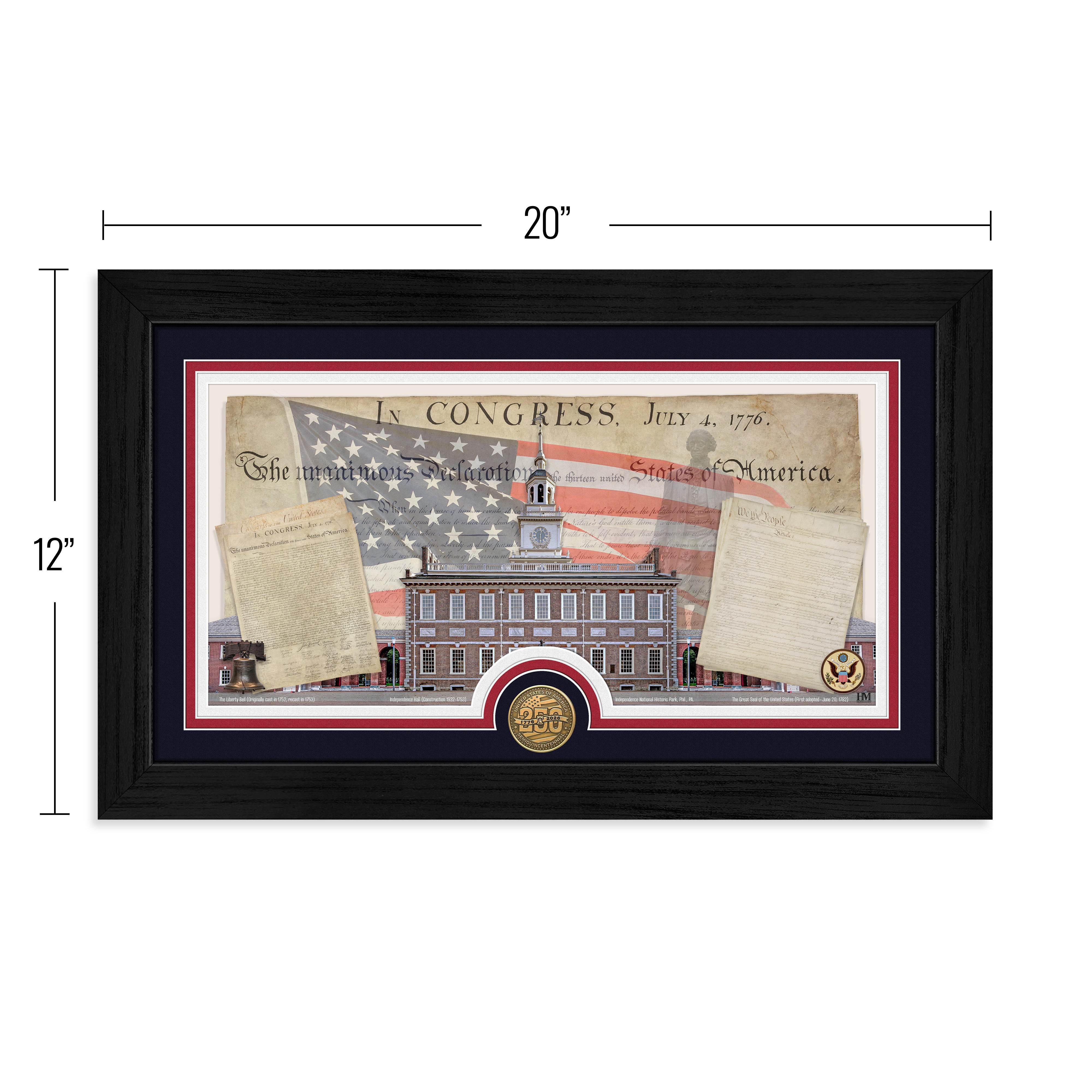 USA 250th Semiquincentennial Anniversary Bronze Coin Pano Photo Mint