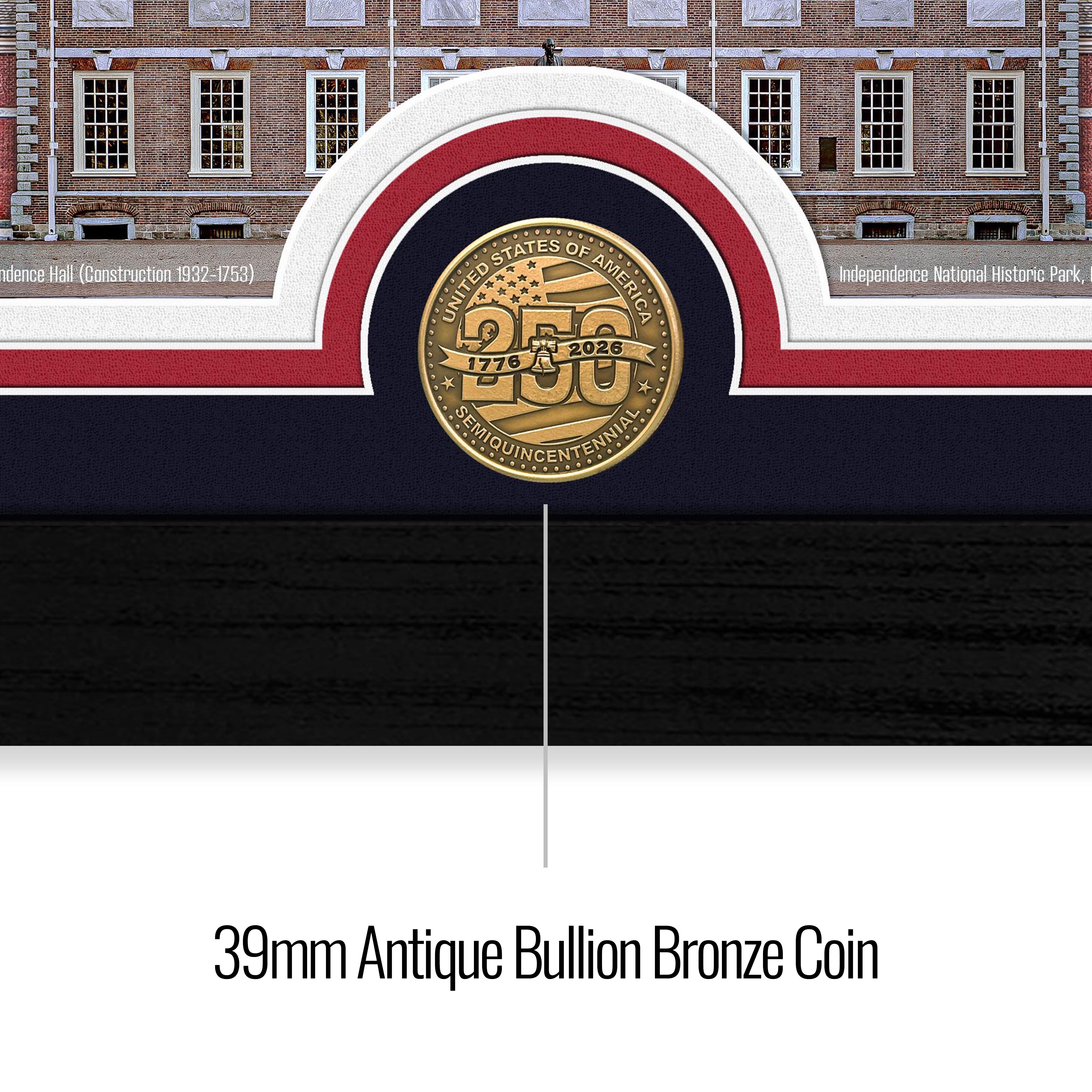 USA 250th Semiquincentennial Anniversary Bronze Coin Pano Photo Mint