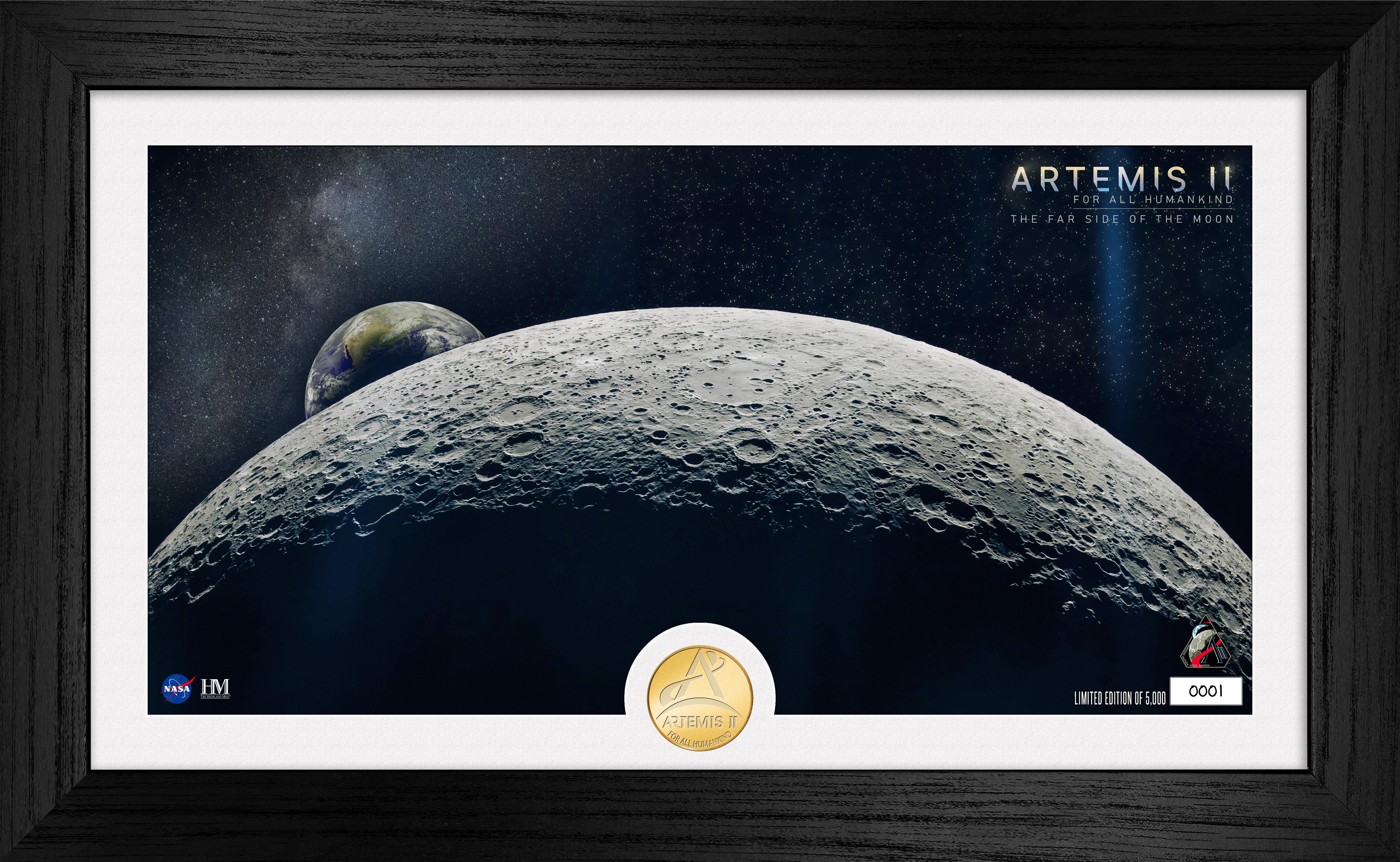 Artemis II Far Side of the Moon Bronze Coin Pano