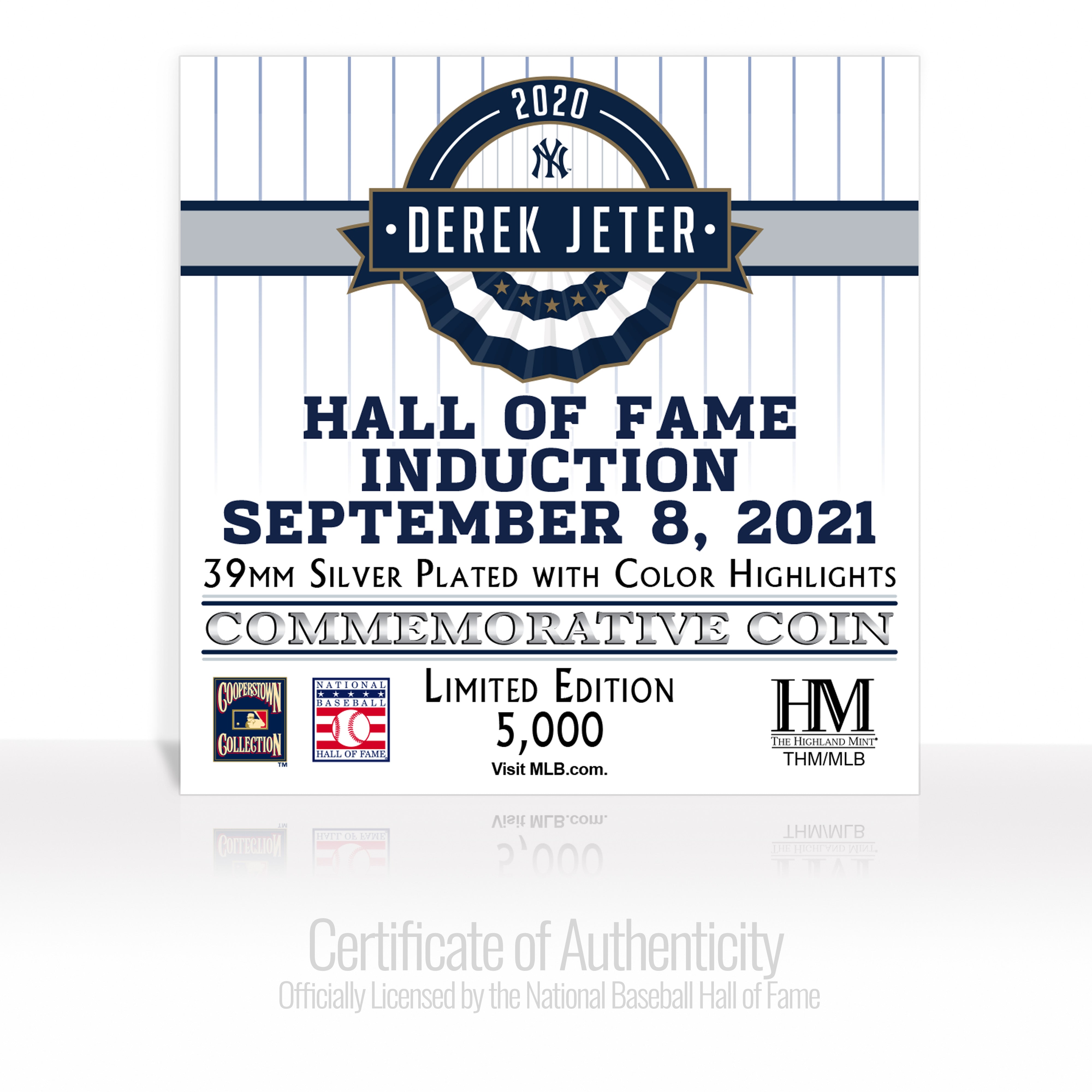 Derek Jeter Induction Day Silver Mint Coin
