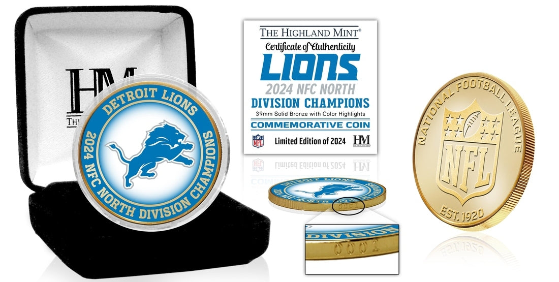Detroit Lions NFC North Division Champions Bronze Color Coin - Coins