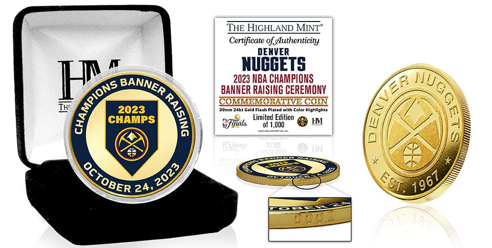 Denver Nuggets 2023 NBA Champions Banner Gold Mint Coin