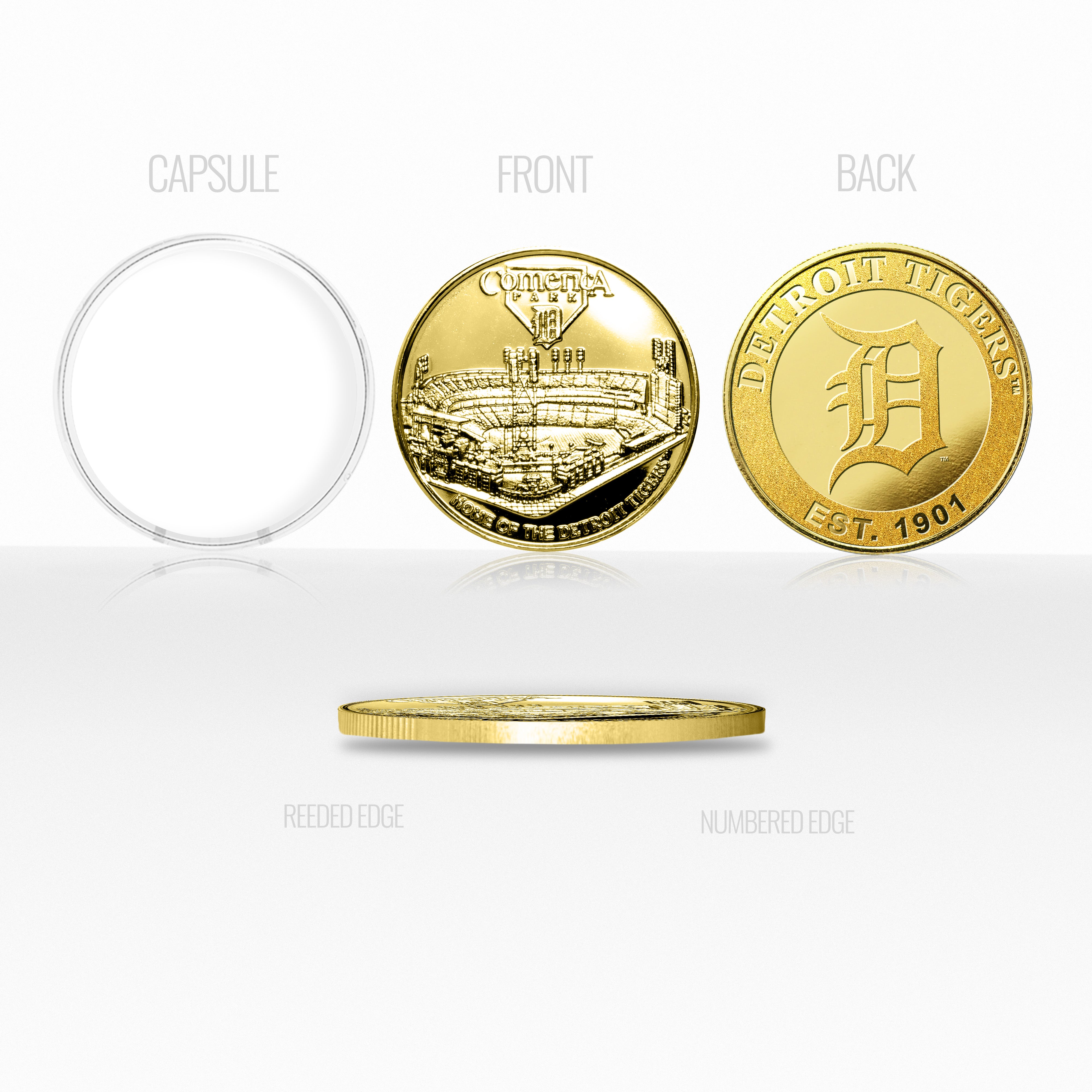 Detroit Tigers Stadium Gold Mint Coin