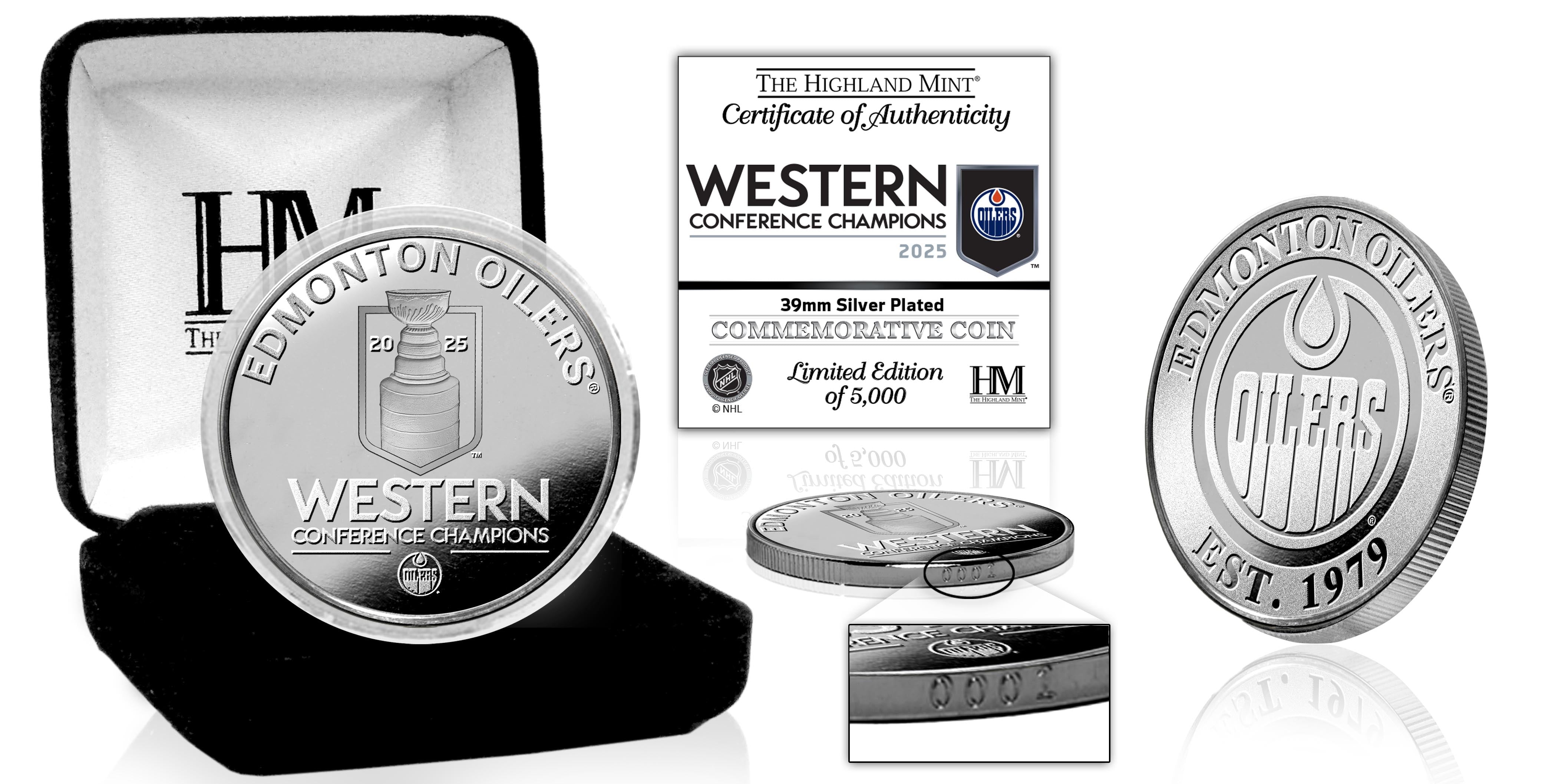 Edmonton Oilers 2025 NHL Western Conference Champions Silver Coin
