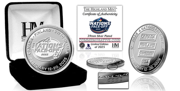4 Nations Face Off Silver Plated Coin - Coins