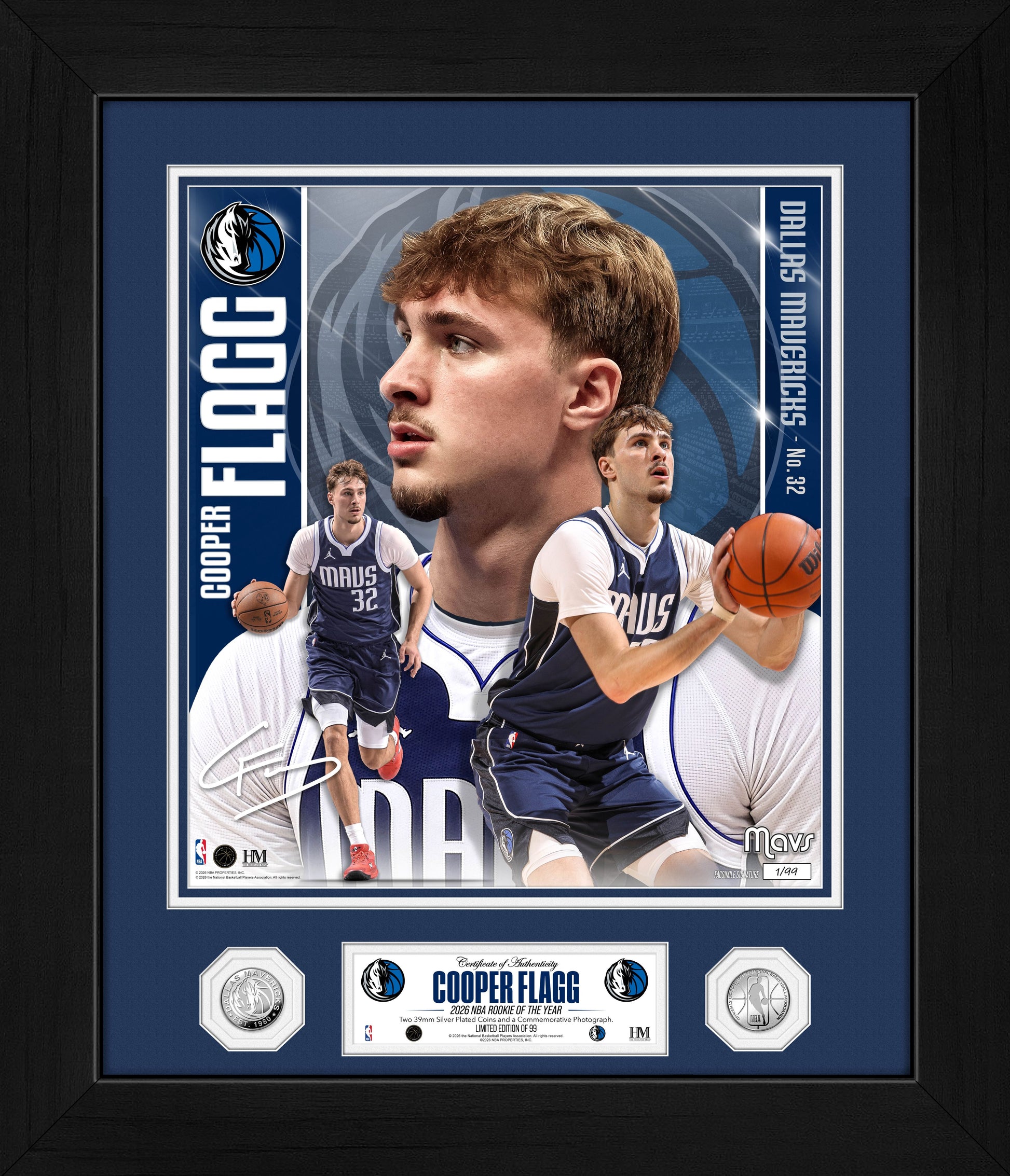 Cooper Flagg Dallas Mavericks 2026 NBA Rookie of the Year Special Edition Silver Coin Photo Mint
