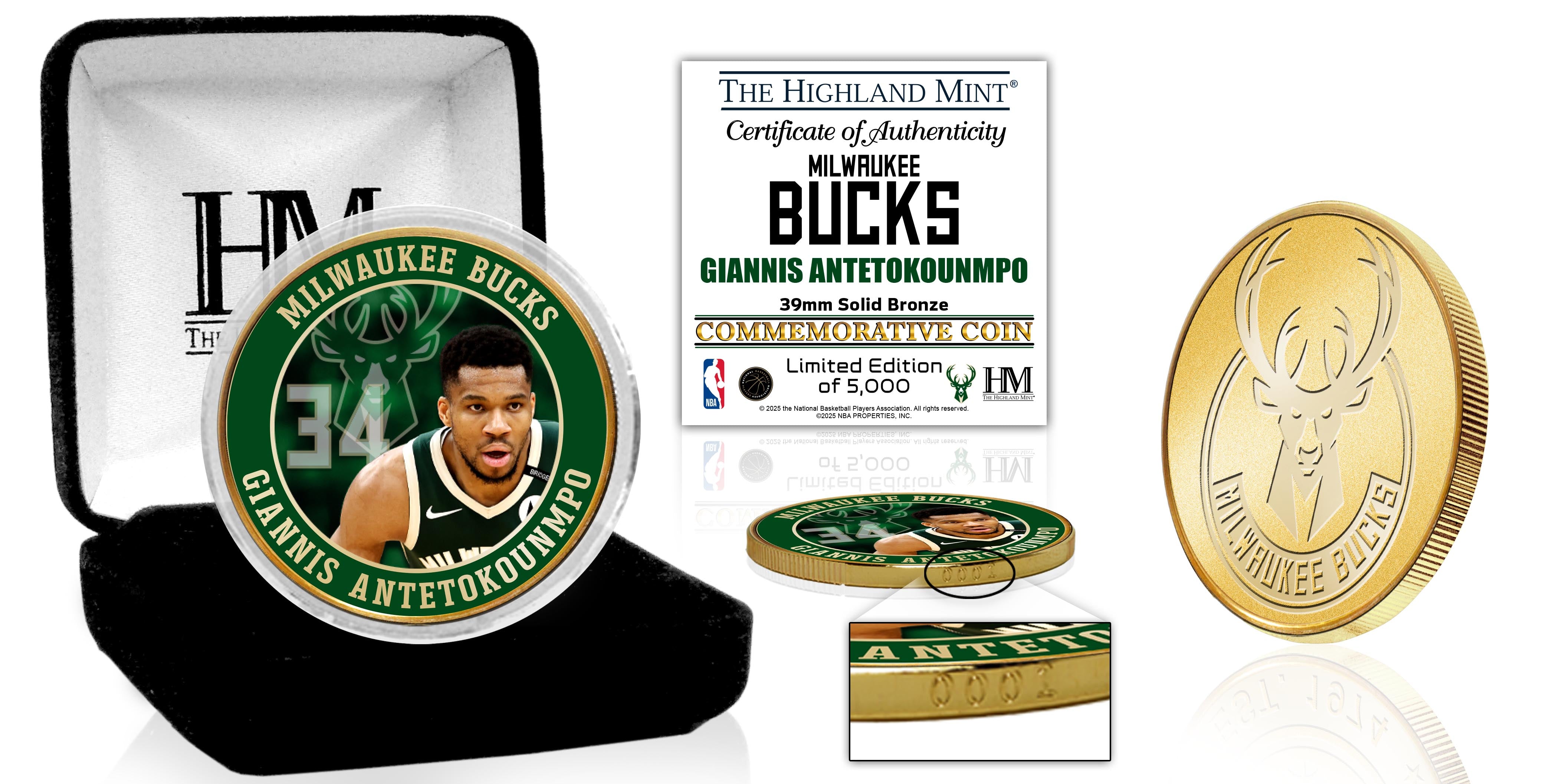 Giannis Antetokounmpo Milwaukee Bucks Bronze Color Coin