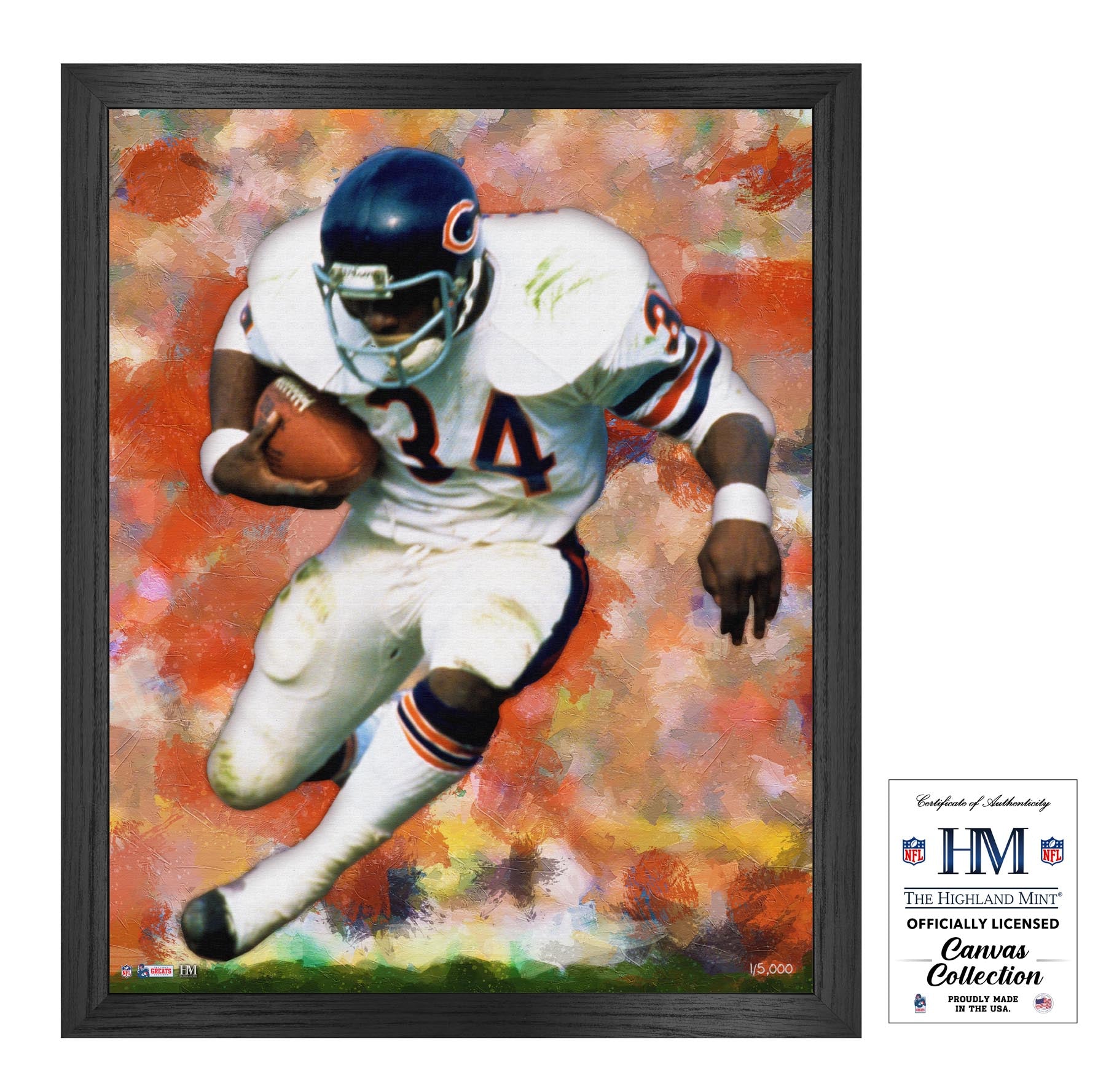 Walter Payton Chicago Bears Framed Canvas