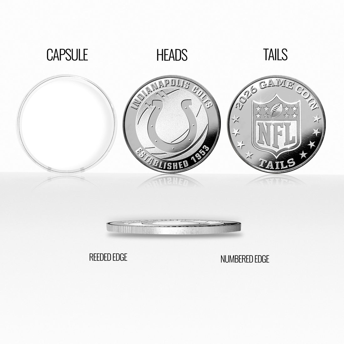 Indianapolis Colts 2026 Silver Plated Game Flip Coin