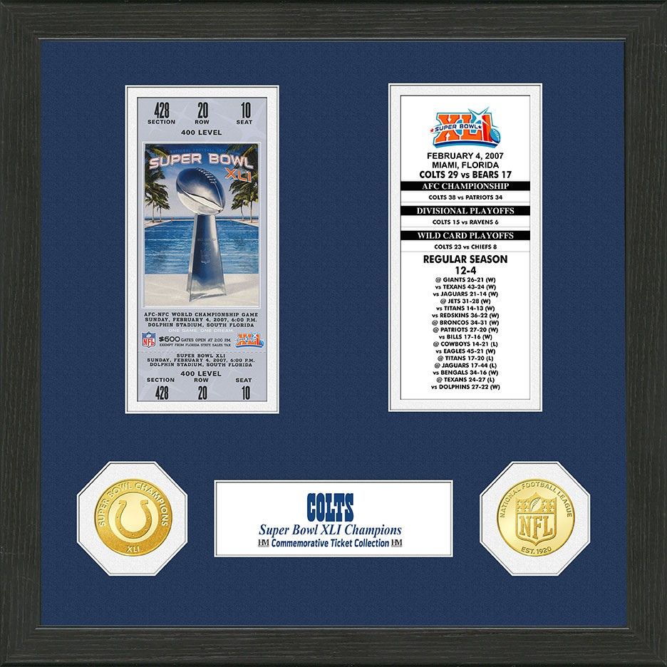 Indianapolis Colts SB Ticket Collection