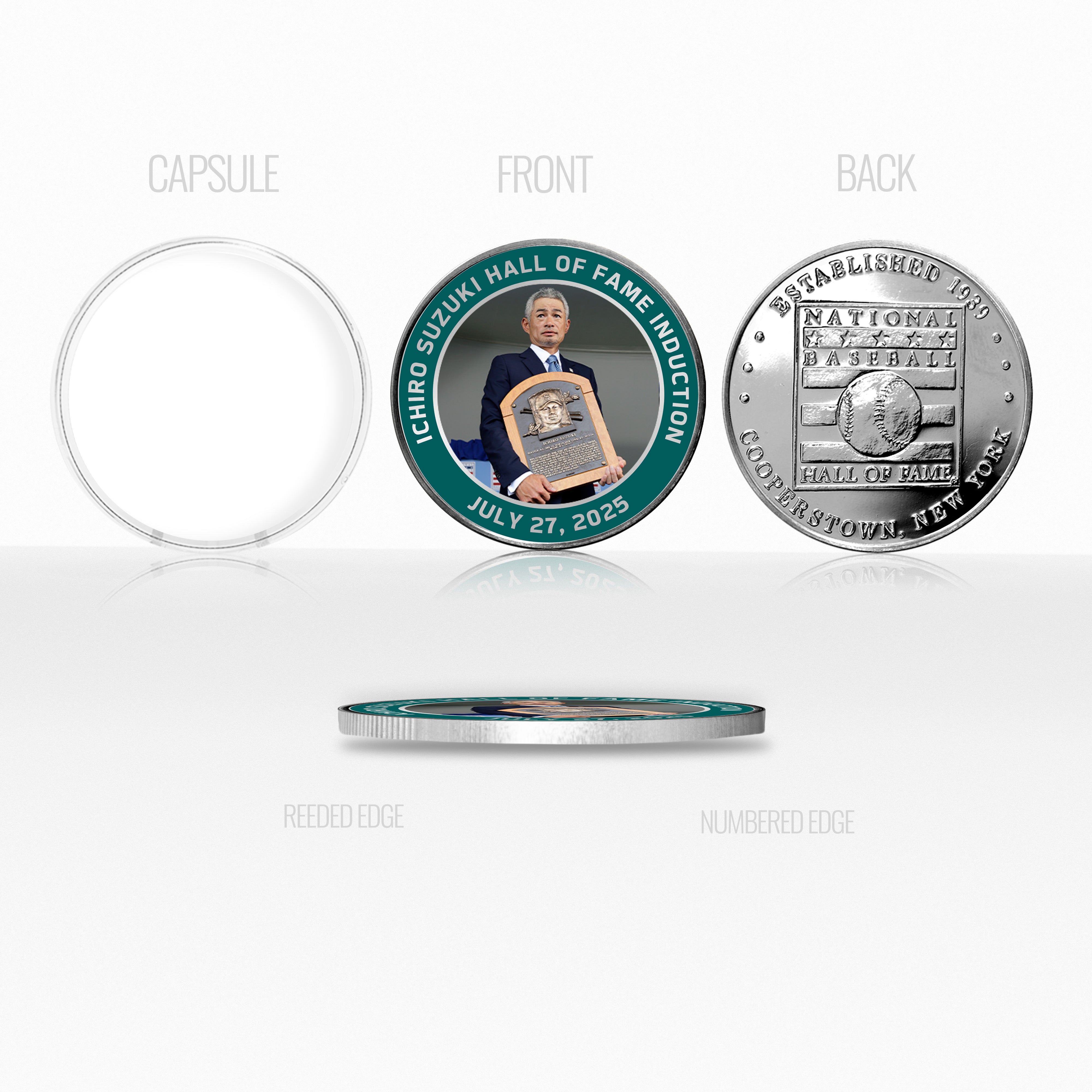 Ichiro Suzuki 2025 HOF Induction Color Silver Coin
