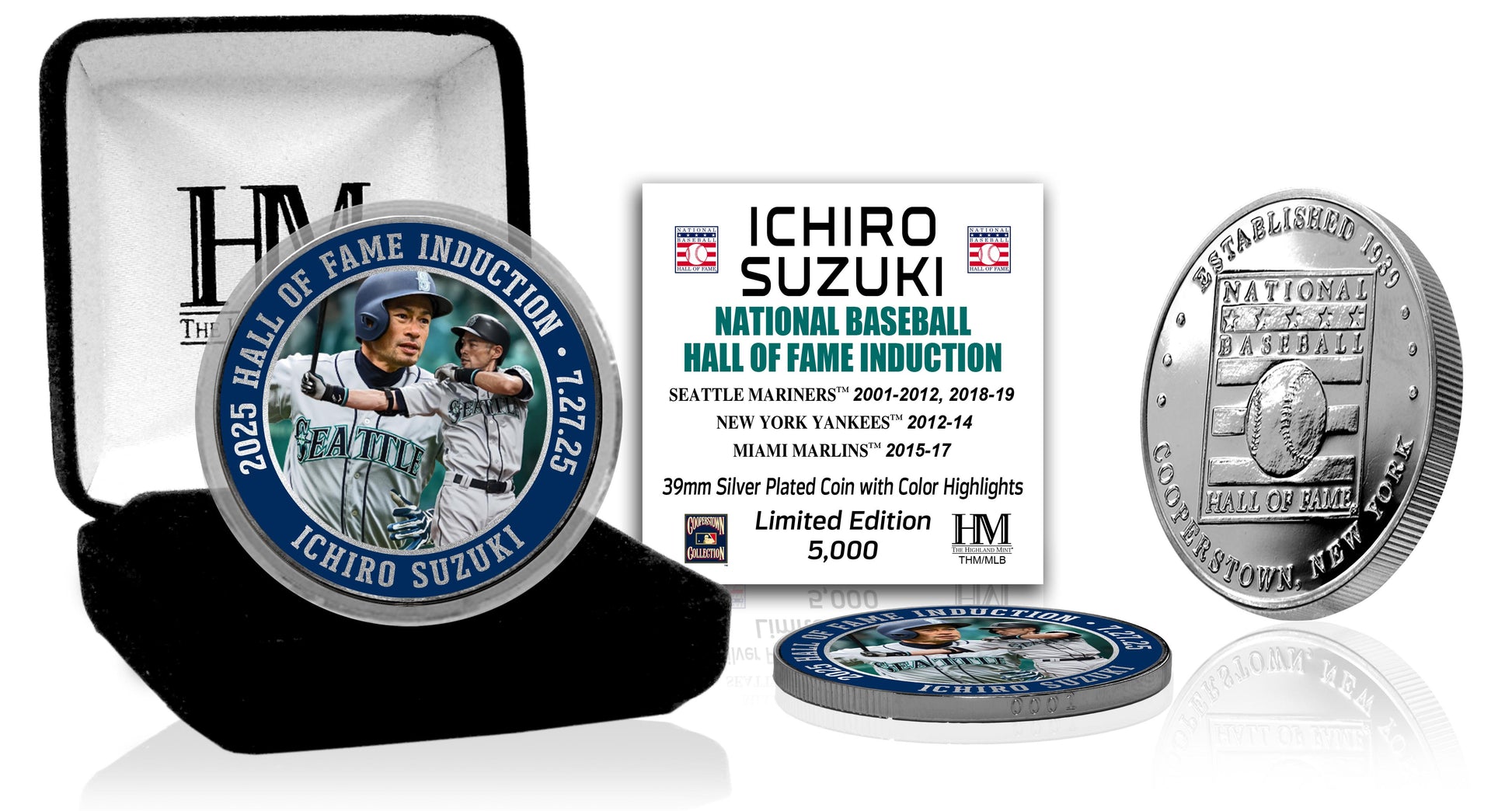 Ichiro Suzuki Hall of Fame Induction Silver Mint Coin - Coins