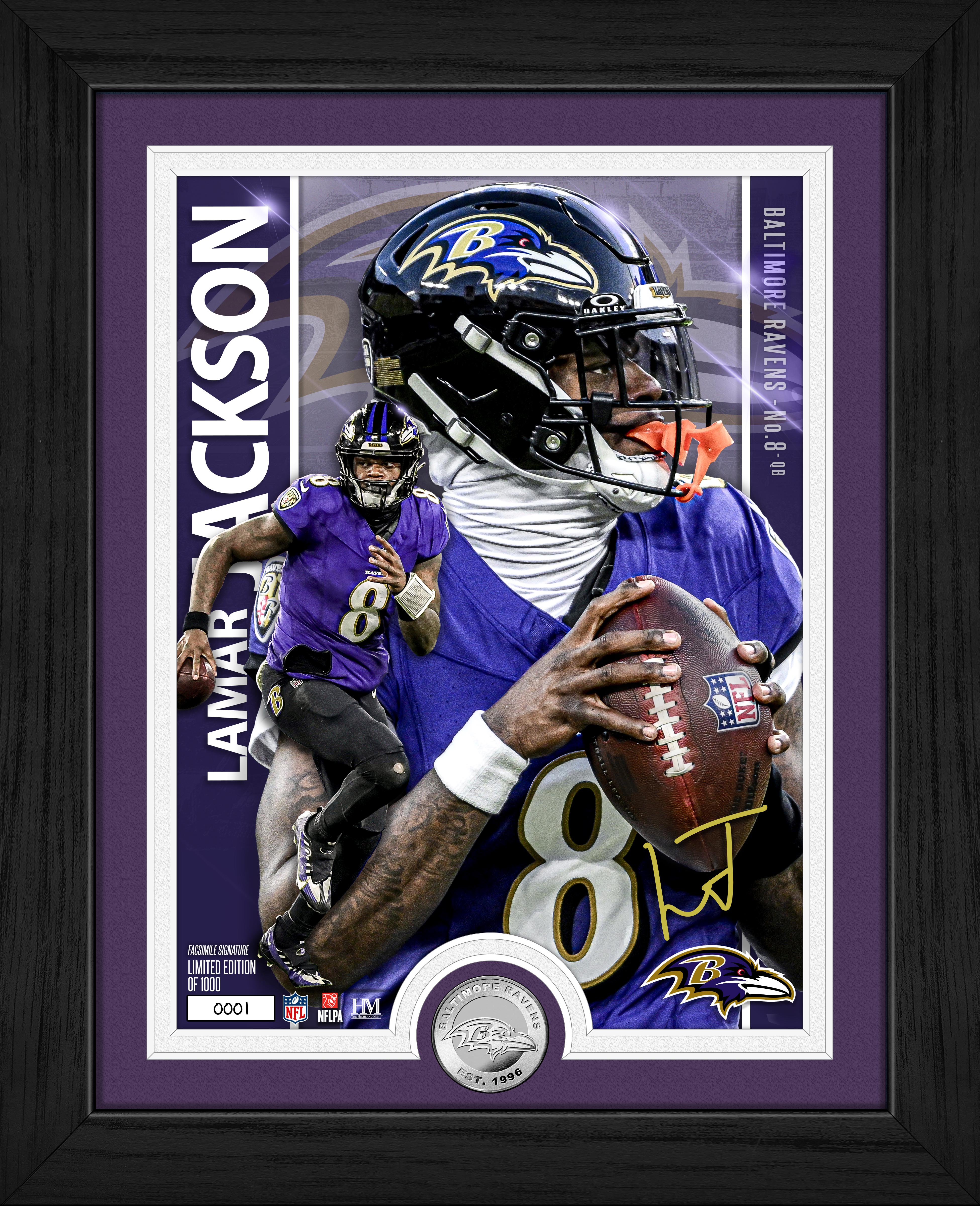 Lamar Jackson Artist Proof Silver Coin Photo Mint