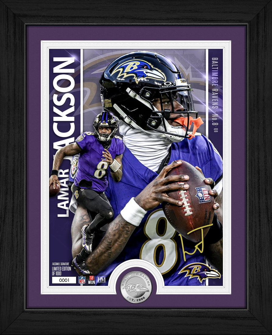 Lamar Jackson Artist Proof Silver Coin Photo Mint