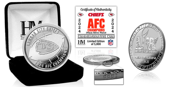 Kansas City Chiefs 2024 AFC Champions Silver Coin - Coins