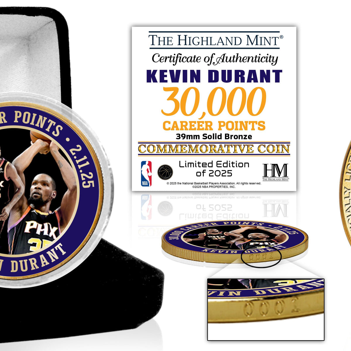 Kevin Durant 30,000 Career points Bronze Coin