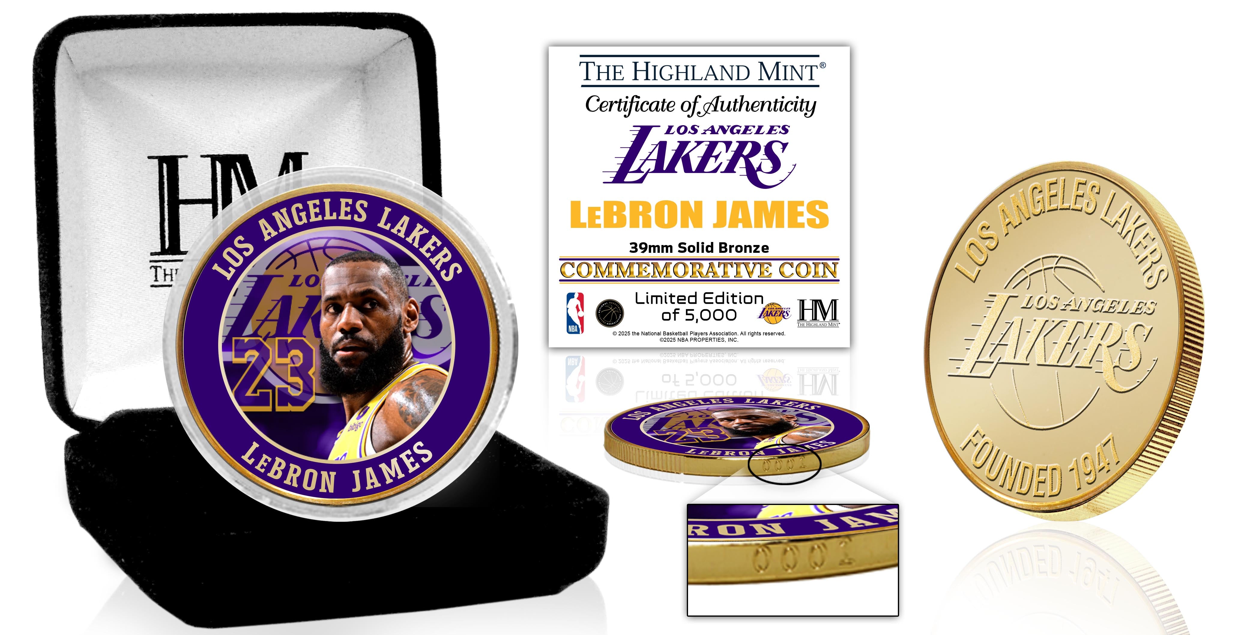 LeBron James Los Angeles Lakers Bronze Color Coin