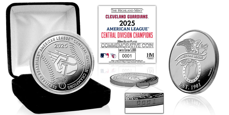 Cleveland Guardians 2025 A.L. Central Division Champions Silver Coin