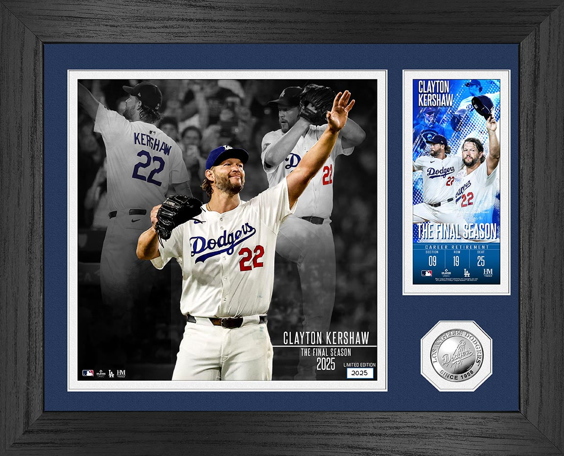 Clayton Kershaw Los Angeles Dodgers Final Season Silver Coin Ticket Photo Mint