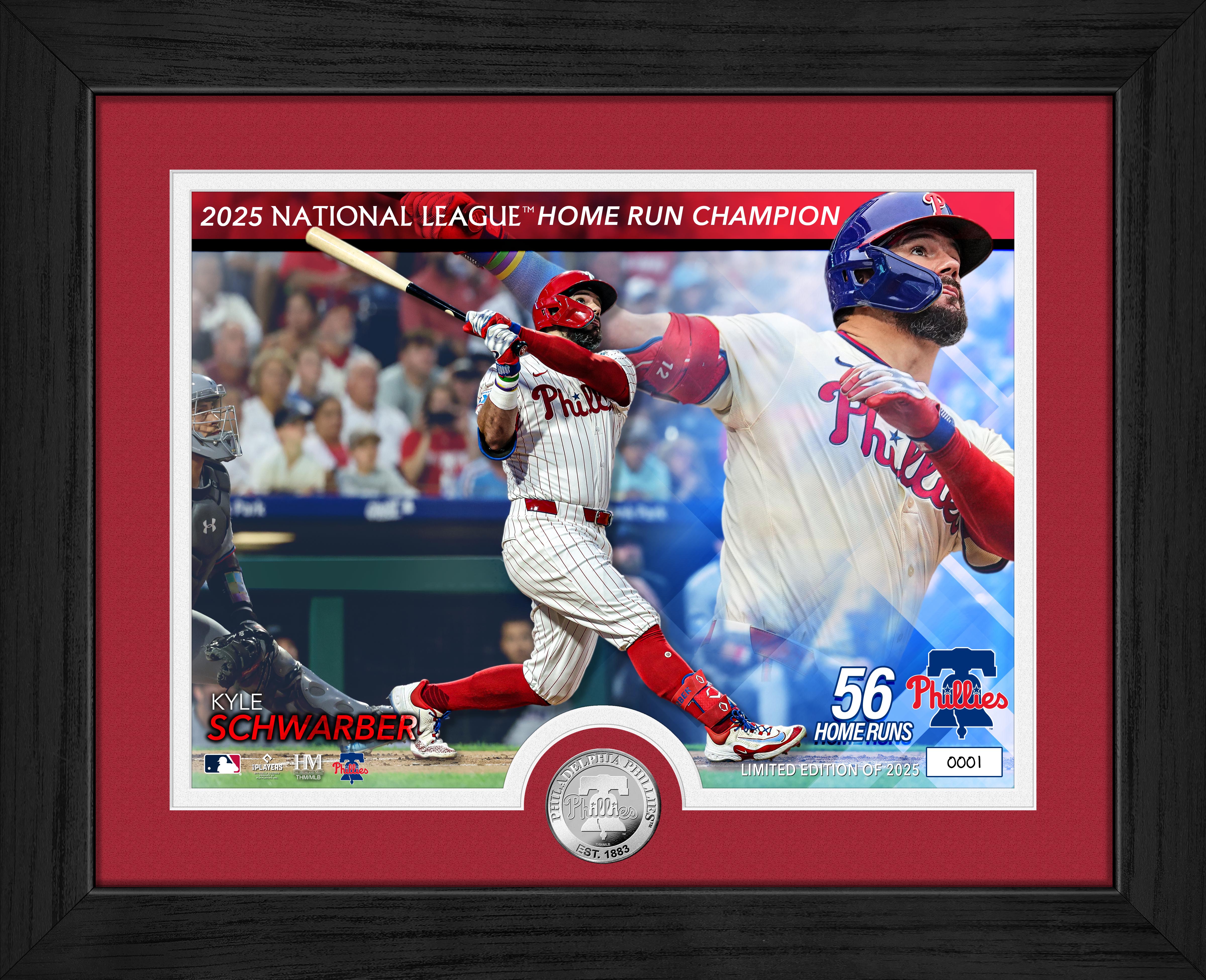 Kyle Schwarber 2025 N.L. Home Run Champion Silver Coin Photo Mint